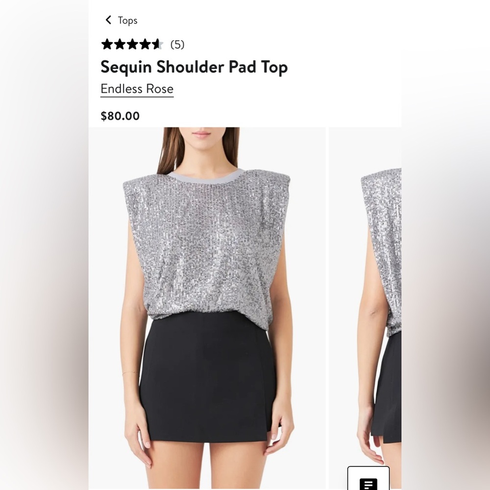 Endless Rose Silver Sequin Tank Top